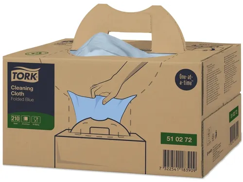 Reinigingsdoek Tork 510272 W7 Premium 1-laags 210 vel blauw