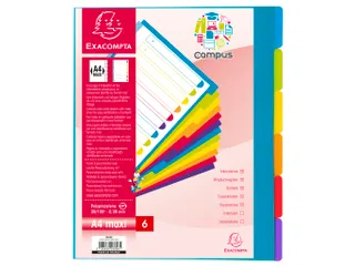 Tabbladen Polypropyleen A4+ 6-Delig Campus Doorschijnend 23-Gaats - 5