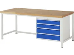 werkbank,HxBxD 840-1040x2000x900mm,beukblad,draagverm. 1250kg,4voeten