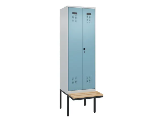 locker met bank,voor scheiding van kleding,HxBxD 2120x600x815mm,2vak