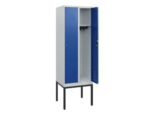 locker,HxBxD 1950x600x500mm,2vak,vak B 300mm,cil.-slot,voetonderstel
