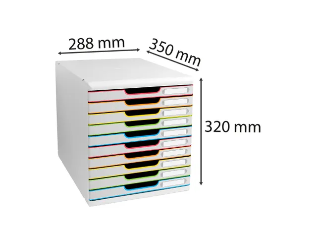 Module de classement Modulo Black Office 10 tiroirs fermés - Blanc/ar