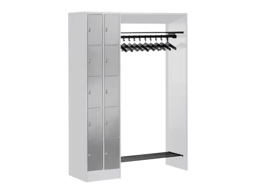 locker met kapstok,HxBxD 1950x1410x480mm,romp RAL7016,front RAL7016
