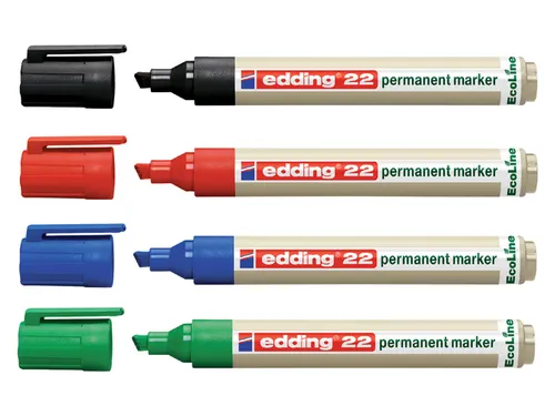 Viltstift Edding 22 EcoLine Schuin Zwart 1-5mm