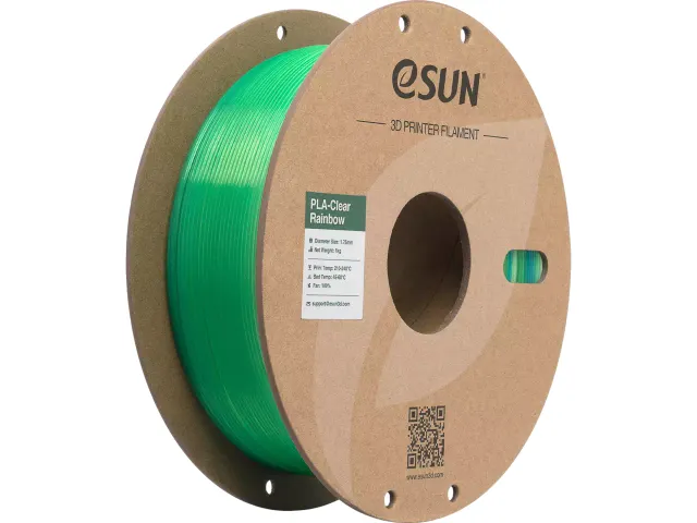 eSUN 3D printer Filament PLA-Clear 1,75mm Transparant Blauw Groen 1kg