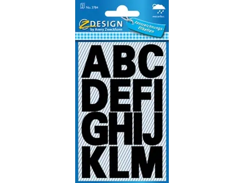 Avery Zweckform etiketten letters A-Z 2 blad zwart waterbestendig