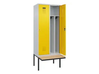 locker met bank,voor scheiding van kleding,HxBxD 2120x800x815mm,2vak - 1