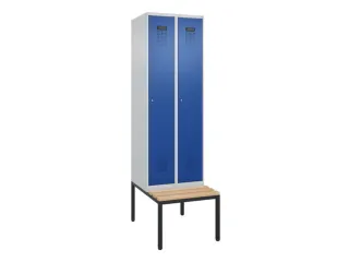 locker met bank,HxBxD 2120x600x815mm,2vak,vak B 300mm,cilinderslot - 2