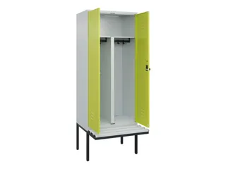 PBM-locker met bank,HxBxD 2120x800x815mm,2vak,vak B 400mm,draaigrendel - 2