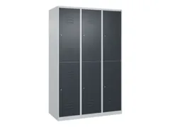 dubbeldekse locker,HxBxD 1850x1200x500mm,3x2vak.,vak B 400mm,cil.-slot