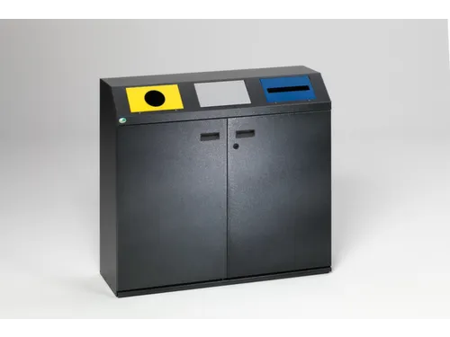 Afvalverzamelstation Zilver 3x80 Liter Ral1023/Zilverkleurig/ral5010