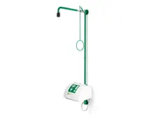 plens-/oogdouche,m. wasbak m. afdekking,RVS/messing,groen