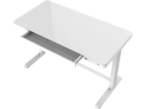 Zit-Sta Werkplek 120cm Glas Wit Elektrisch Verstelbaar