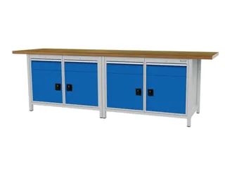 werkbank,HxBxD 860x2800x750mm,onderstel RAL9005,fronten RAL7035 - 1