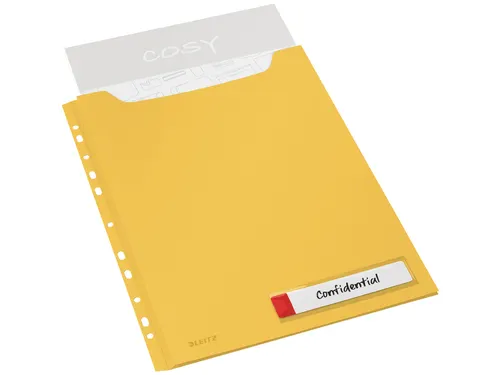 Insteekmap U-model Leitz Cosy harmonica A4 met perforatiestrip PP geel