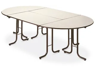 klaptafel HxØ 740x700mm kwartrond beuken T-voet aluminium - 1
