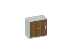 Schuifdeurkast 770x800x430mm Romp Lichtgrijs Decor Front Noten