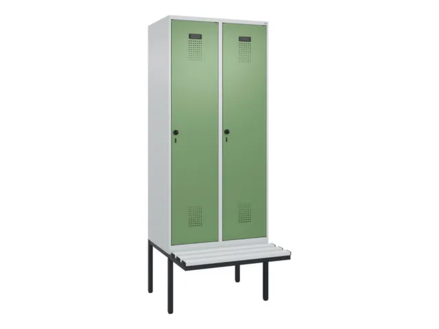 locker met bank,voor scheiding van kleding,HxBxD 2120x800x815mm,2vak