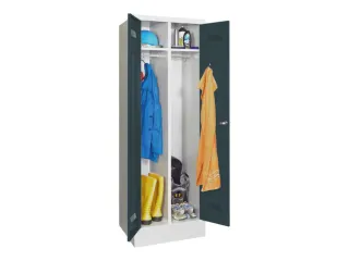 garderobekast,HxBxD 1850x600x500mm,2vak,RAL7035,front RAL7016 - 2