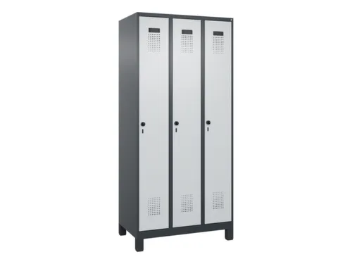 locker,HxBxD 1950x900x500mm,3vak,vak B 300mm,draaigrendel,voeten