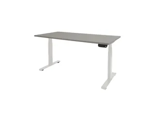 Dextro Plus Zit-sta Bureau Elektrisch 140x80 Licht Grijs 25mm Wit - 1