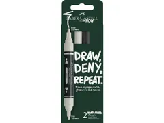 Acrylmarker Faber-Castell Multimark 2 stuks zwart/wit kartonetui