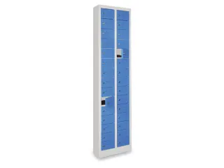 lockerkast,HxBxD 1950x460x200mm,2x15vakken,RAL7035,front RAL6011 - 1