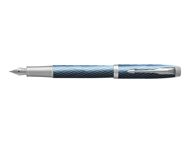 Vulpen Parker IM Premium Blue Grey Lacquer CT Finish Fijn Blauwe inkt