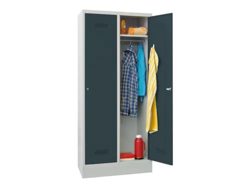 locker,HxBxD 1850x800x500mm,2vak,vak B 400mm,RAL7035,front RAL7016
