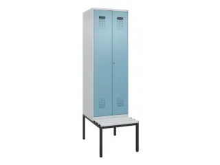 PBM-locker met bank,HxBxD 2120x600x815mm,2vak,vak B 300mm - 2