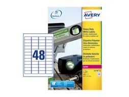weerbestendig etiket Avery 45,7x21,2mm 20 vel 48 etiketten per vel