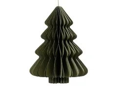 Decoris 3D papier hanger Kerstboom 15cm Groen