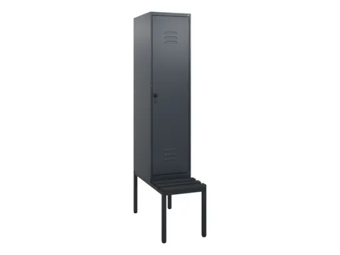 locker met bank,HxBxD 1950x400x815mm,1vak,vak B 400mm,draaigrendel