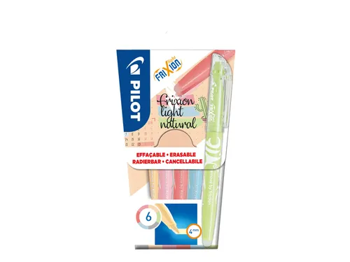 Markeerstift Pilot Frixion Light Naturel Medium punt Set van 6 kleuren