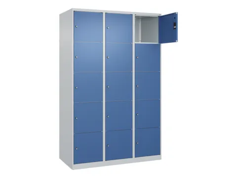 lockerkast,HxBxD 1850x1200x500mm,3x5vakken,vak B 400mm,cil.-slot