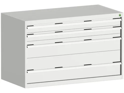 ladekast 800x1300x750mm 4laden zware lasten RAL7035 front RAL7035
