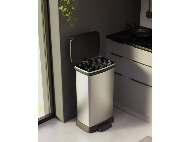 Pedaalemmer Decobin Duo 23+23 Liter Zilver Zwart