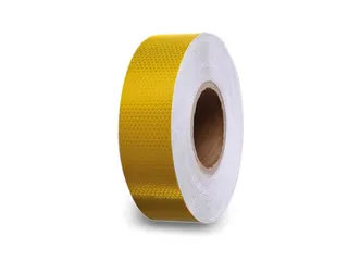 Reflecterende tape Geel 5 cm x 5 m met honingraatpatroon - 1