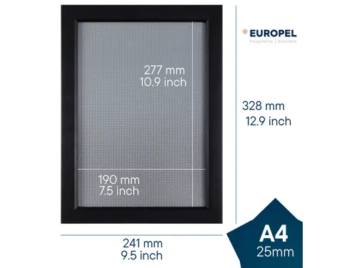 Kliklijst Europel A4 25mm mat zwart