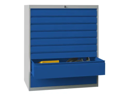 ladekast HxBxD 1200x1023x600mm 9laden slot RAL7035 front RAL5010
