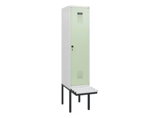 locker met bank,HxBxD 1950x400x815mm,1vak,vak B 400mm,draaigrendel - 2