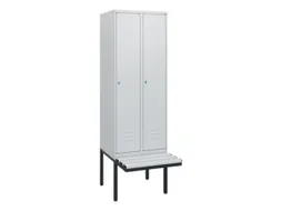 locker met bank,HxBxD 1950x600x815mm,2vak,vak B 300mm,cil.-slot
