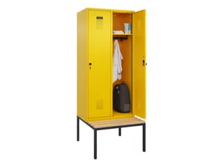 locker met bank,HxBxD 2120x800x815mm,2vak,vak B 400mm,draaigrendel - 1