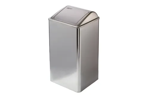 Afvalbak RVS Hoogglans 65 Liter Gesloten