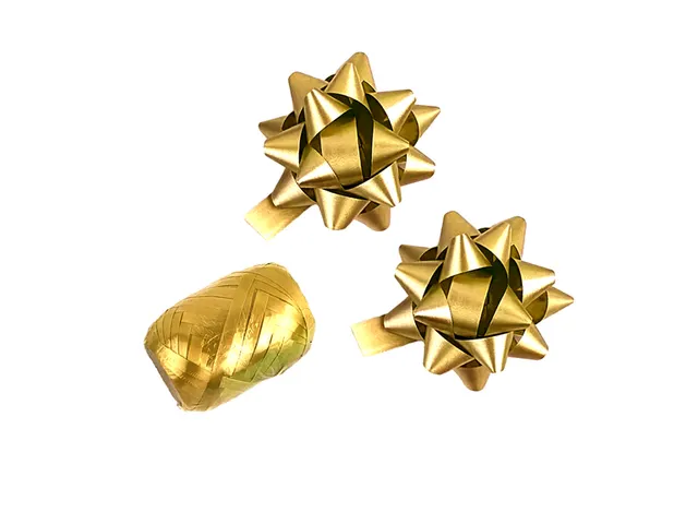 Polyband combi set goud cadeaulint 1 ei 2 rozetten