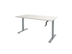 Slinger Bureau Zit-sta Aluminium Poot 160x80cm Blad Krijtwit