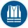 Vloermarkeringssticker Blauw Gebruik Veiligheidsvest 430mm