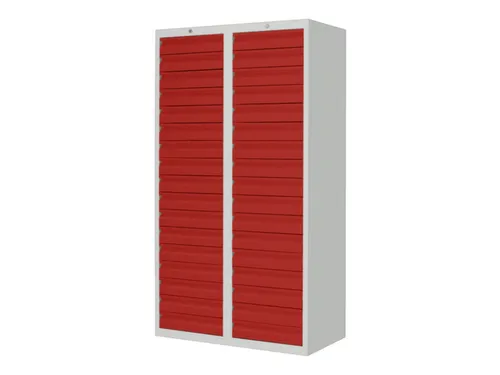 ladekast,HxBxD 1800x1000x500mm,34lade(n),RAL7035,front RAL3000