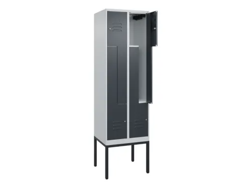 Z-garderobekast,HxBxD 2120x600x500mm,vak B 150/300mm,cil.-slot