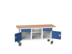 werkbank,HxBxD 830x1750x600mm,multiplexblad,uitrusting: 2laden,2kasten